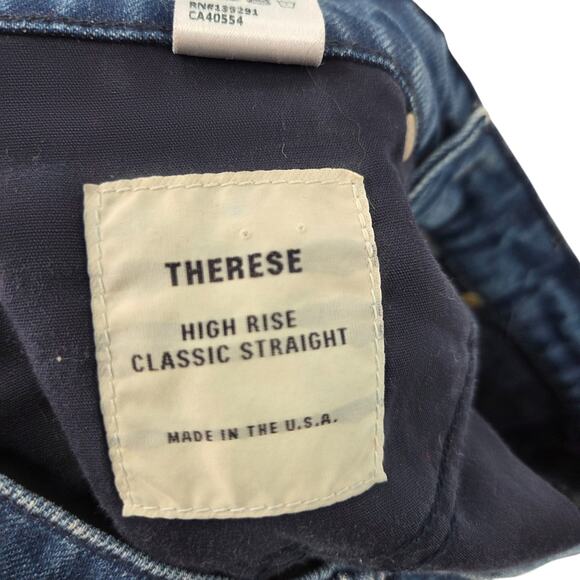 BALDWIN SZ 25 BLUE THERESE CUT 421 HIGH RISE CLASSIC STRAIGHT COTTON JEANS - Picture 6 of 8